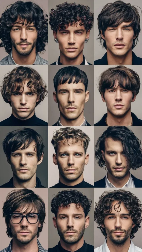 30+ Hairstyles for Men with Curly Hair, Short Wavy Bangs: Trendy Looks to Try